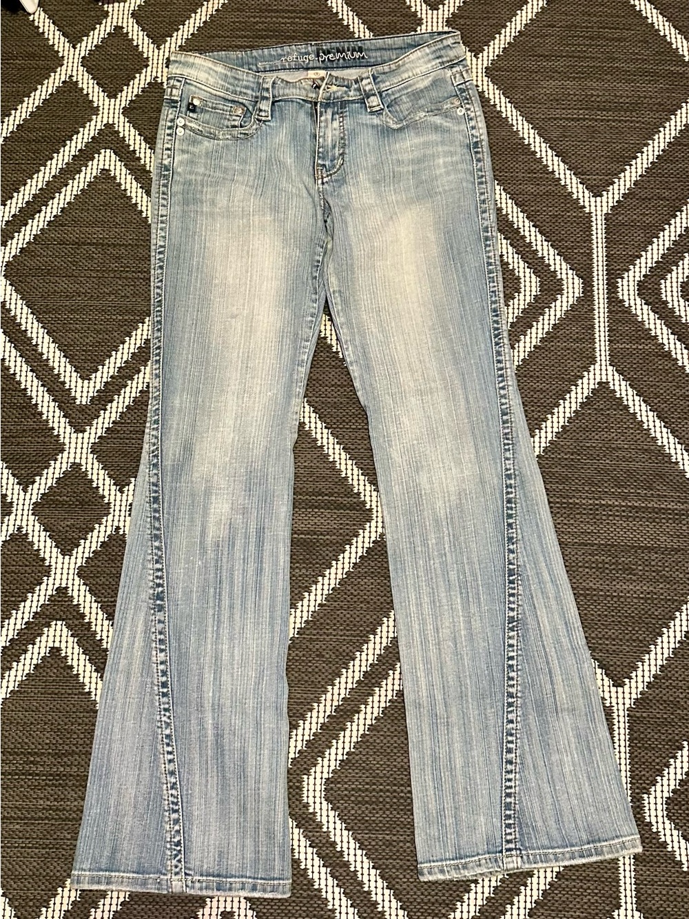 refuge Light Blue Flare Wide-Leg Jeans